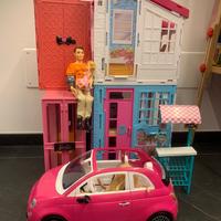 Barbie con la casa,auto e 2 armadi