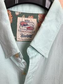 Camicia Vintage 55 tg L slim fit verde acqua