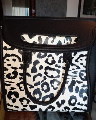 borsa donna grande bianca e nera Denny Rose