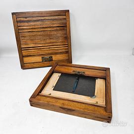 COPPIA CHASSIS IN LEGNO BANCO OTTICO WOOD