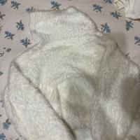Maglione in cashmere e pelliccia con colletto alto