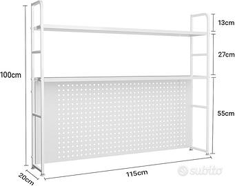 2-Tier Desktop Shelf,White 115CM