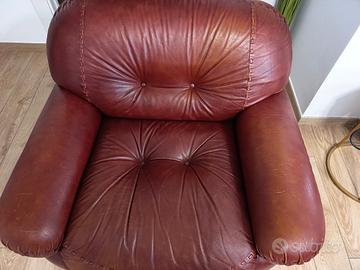Poltrona vera pelle vintage 
