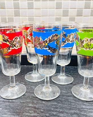 Set 5 bicchieri anni ‘70
