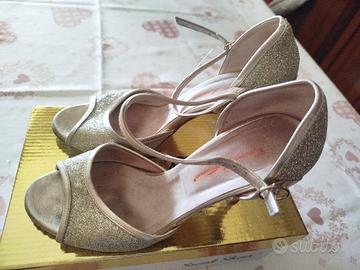 scarpe da tango  per donna color oro,numero  37