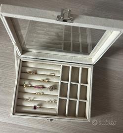 Portagioie in velluto beige