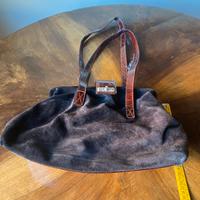 Borsa a spalla camoscio marrone