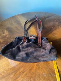 Borsa a spalla camoscio marrone