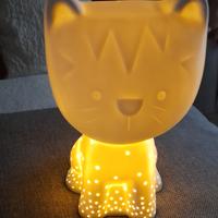 lampada gattino in ceramica h 22 cm.