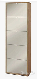 Scarpiera 5 ante a specchio - faggio - 175x72x16