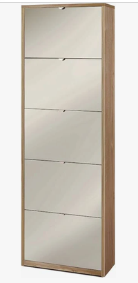 Scarpiera 5 ante a specchio - faggio - 175x72x16