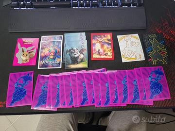 Sleeves pokemon, one piece e varie