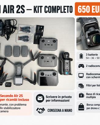 Lotto drone DJI Air 2S combo + accessori.