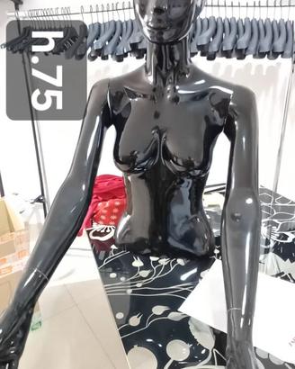 Manichino Mezzobusto Nero con Testa e Braccia