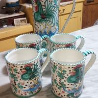Set di quattro boccali grandi con brocca 