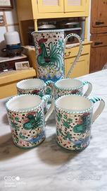 Set di quattro boccali grandi con brocca 