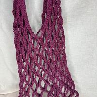 Borsa a rete viola borgogna uncinetto