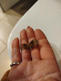 SPILLA VINTAGE FILIGRANA  IN ORO CON PUNZONE 900