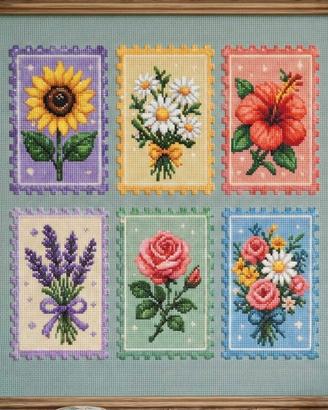Schema cartaceo punto croce "Fiori"