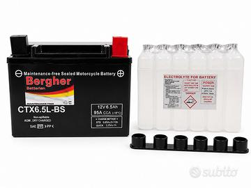 Batteria Moto Nuova Completa di Acido