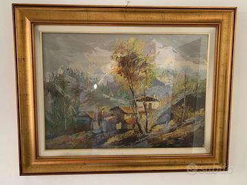 Diointo olio su tela in stile impressionista