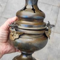 Incensiere turibolo antico in ottone 