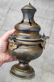 Incensiere turibolo antico in ottone 