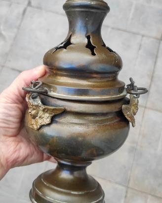 Incensiere turibolo antico in ottone 