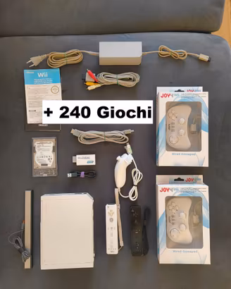 Nintendo Wii con 240 Giochi, 2 Telecomandi e HDMI