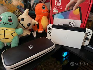 Nintendo Switch OLED Bianca+Custodia Originale