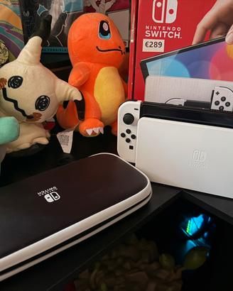 Nintendo Switch OLED Bianca+Custodia Originale