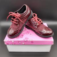 scarpe brogue in vernice bordeaux granata 26 bimba