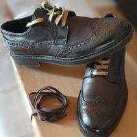 Stringate in pelle color  testa di moro num 42