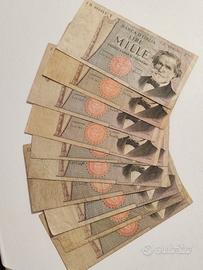 10 banconote 1000 lire Giuseppe Verdi 