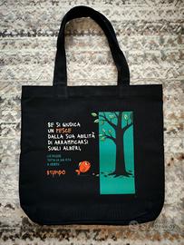 Shopper nera stampata. Scuola, Mestre, Professori
