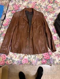 Giacca pelle marrone vintage