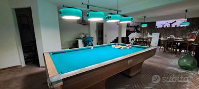 Biliardo completo di lampade e segnapunti
