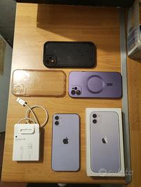 IPhone 11 128gb lilla + cavo + 3 cover