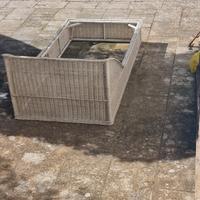 letti(2) con rete senza cuscini in vimini