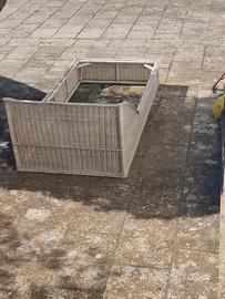 letti(2) con rete senza cuscini in vimini