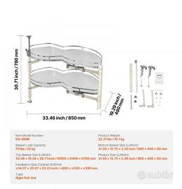 Mensole mobile organizer vassoio estraibile dx