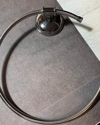 Porta asciugamani bagno cromato anello balungen
