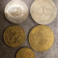 7 monete Tunisia e Libia anni 80-90 da collezione
