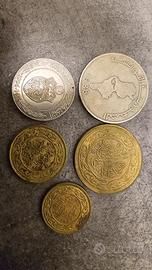 7 monete Tunisia e Libia anni 80-90 da collezione
