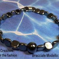 Bracciale artigianale in ematite acciaio Mod. THOR