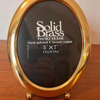 cornice porta foto ovale in ottone anni 80