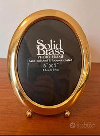 cornice porta foto ovale in ottone anni 80