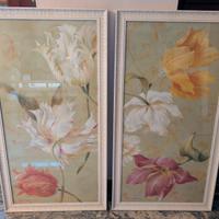 Coppia quadri floreali 110x60 cm