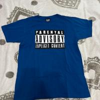 T-shirt blu Parental Advisory - Taglia S