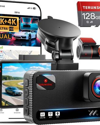 Dashcam 4K Dual Camera Terunsoul con Scheda 128GB